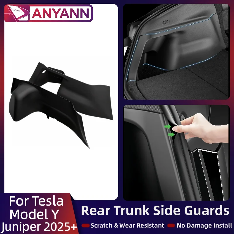 For Tesla Model Y Juniper 2025+ Trunk Side Guards TPE Full Cover Fluff Surface Corner Pads Interior Protector Accessories