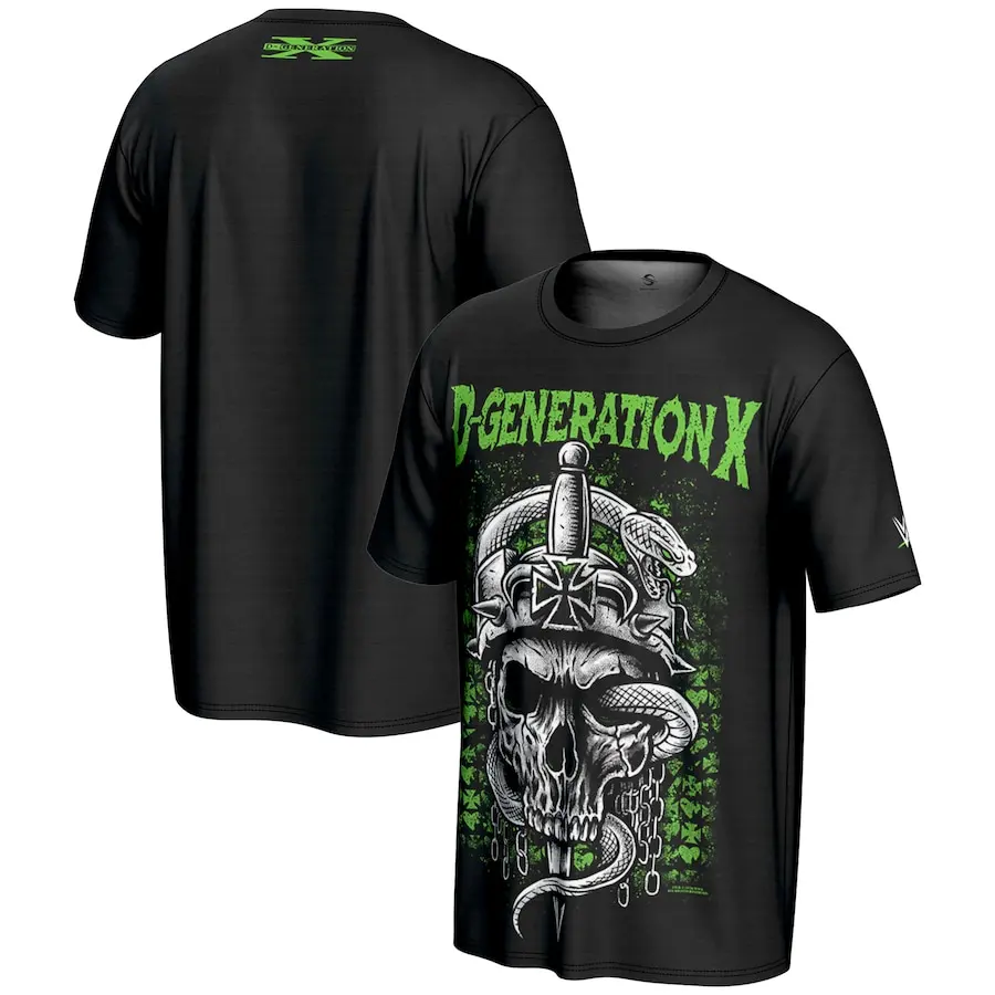 Men's ProSphere Black D-Generation X Skull T-Shirt