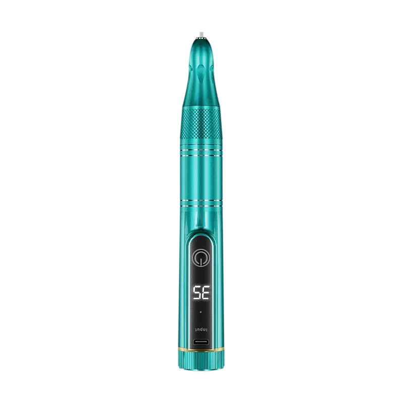 Perceuse à ongles électrique sans fil portable, 35000 tr/min, poignée électrique, stylo USB, manucure et pédicure, pièce à main à ongles aste, écran LCD