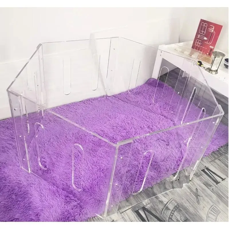 Transparent Acrylic Pet Fence Breathable Design for Puppies and Adult Dogs Customizable Color Logo Wholesale Factory Supply
