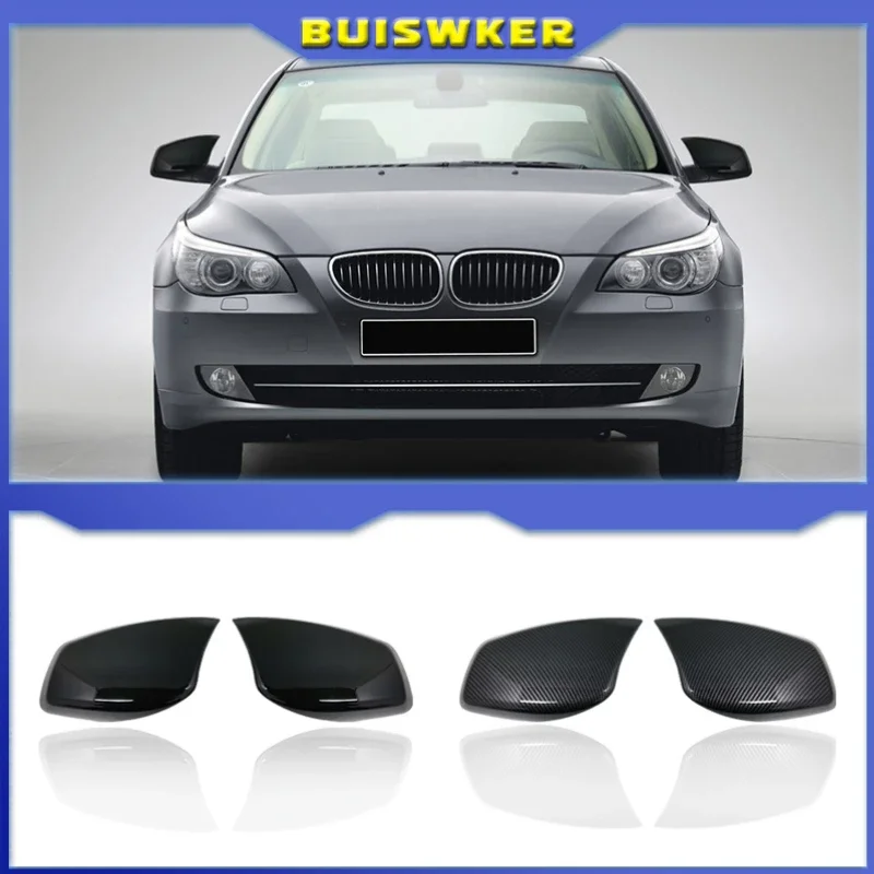 Carbon Fiber Reversing Mirror Rearview Mirror Cover Caps for BMW 5 Series E60 E61 E63 E64 2004-2008