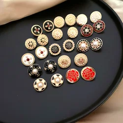 SHMIK Vintage Women Baroque Round Pearl Earrings Jewelry Exquisite Fashion Palace Style Retro Flower Ear Rings Accessories Gift