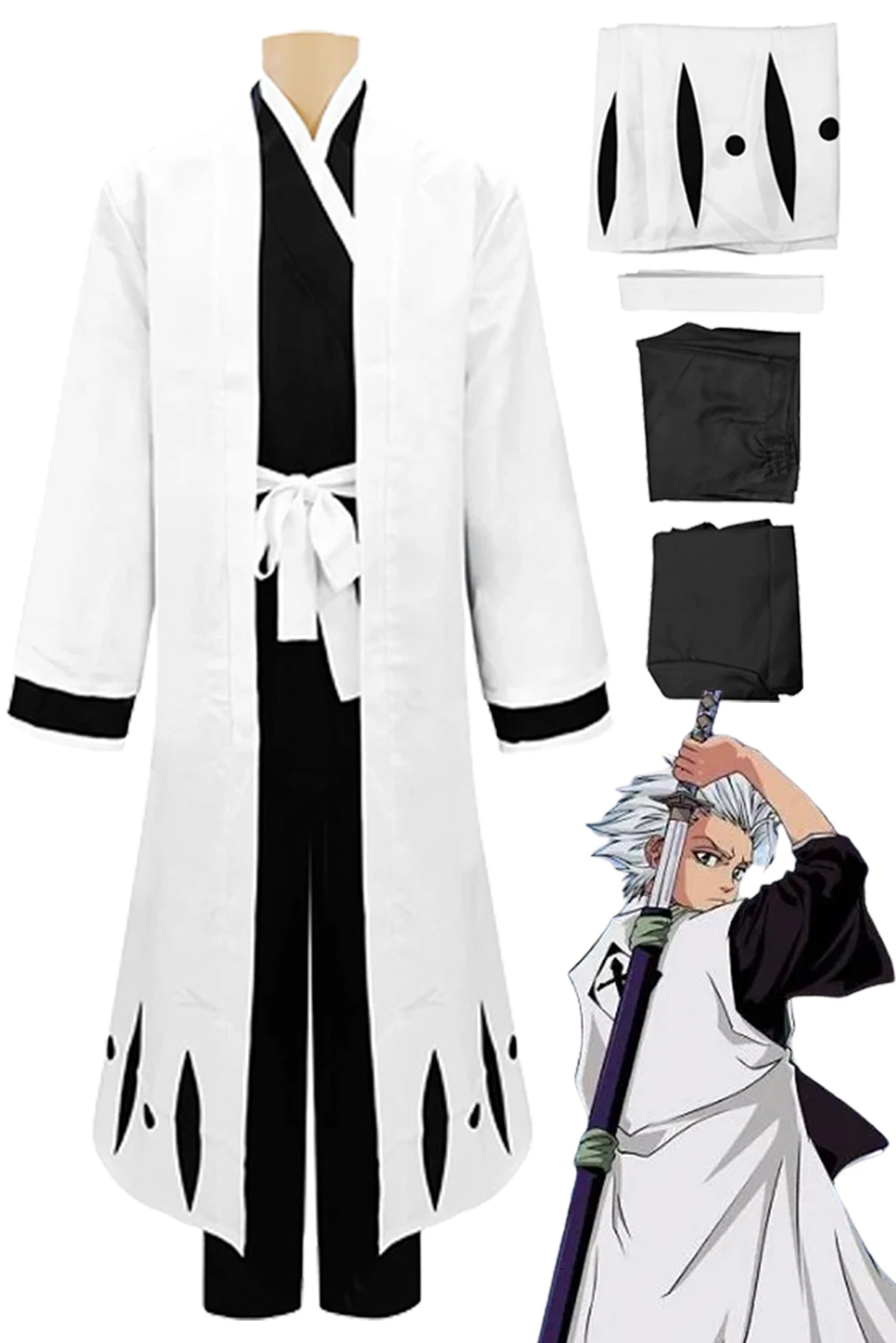 

Костюм для косплея Hitsugaya Toushirou из аниме отбеливатель, Фэнтезийный Топ и штаны, одежда для ролевых игр для мужчин и взрослых, карнавальный костюм на Хэллоуин