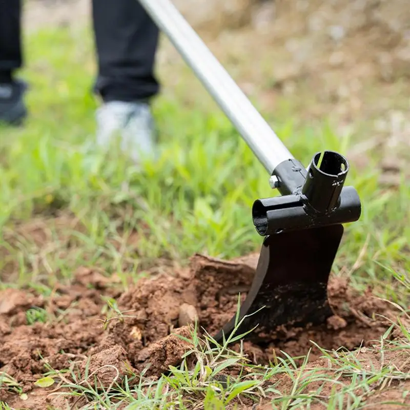 Herramienta de jardinería de Hoz, azada manual de jardinería, pala de limpieza multifunción de mango largo, rastrillo Flexible para Suelo Suelto