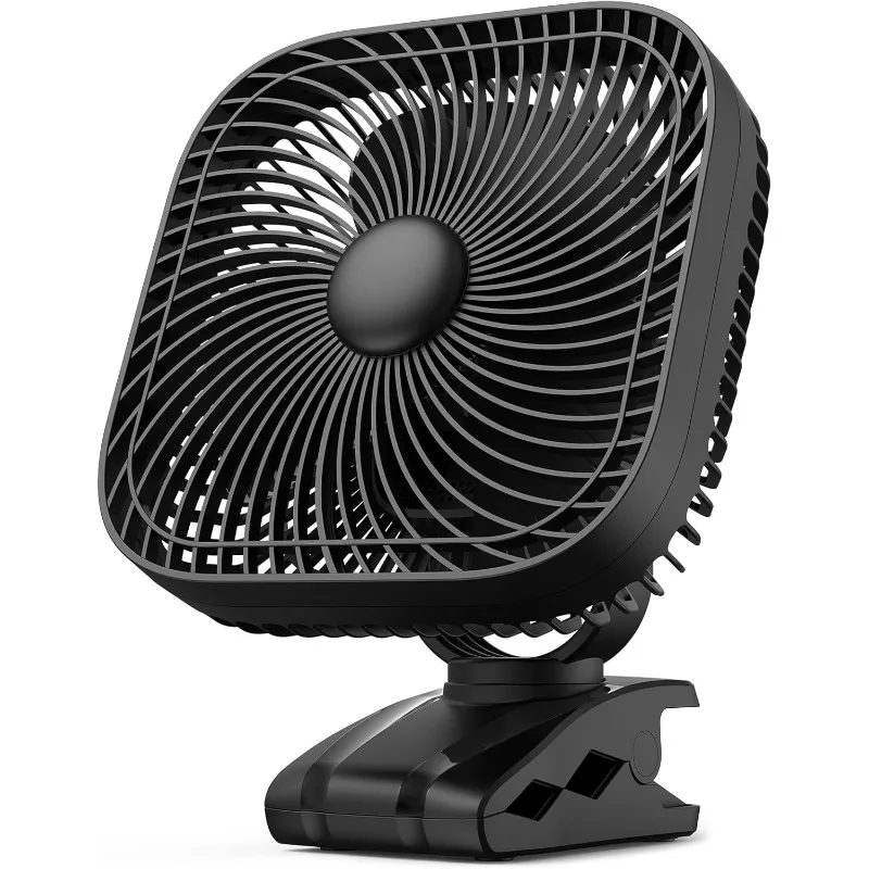 20000mAh Rechargeable Portable Clip on Fan, Last 78 hrs, 4 Speeds Camping Fan, Battery Operated Desk Fan with Light & Hook