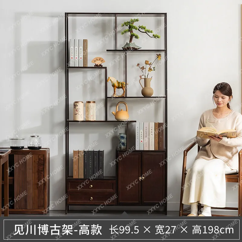 XXBogu rack new Chinese background partition tea room office ornament tea cabinet decoration tea rack rack