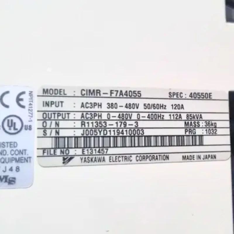 New In Box Yaskawa CIMR-F7A4055 F7 AC Drive 1 Year Warranty