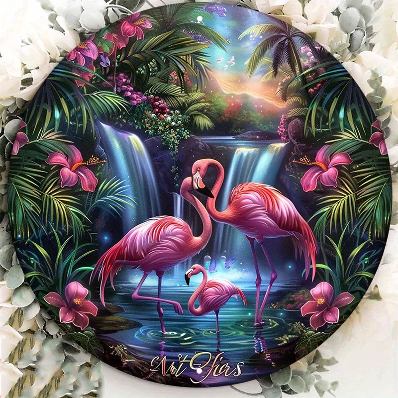 Elegant Pink Flamingo Metal Wall Art, Lightweight, Anti-Graffiti and Bendable, Suitable for Living Room, Wall, Home Decoration