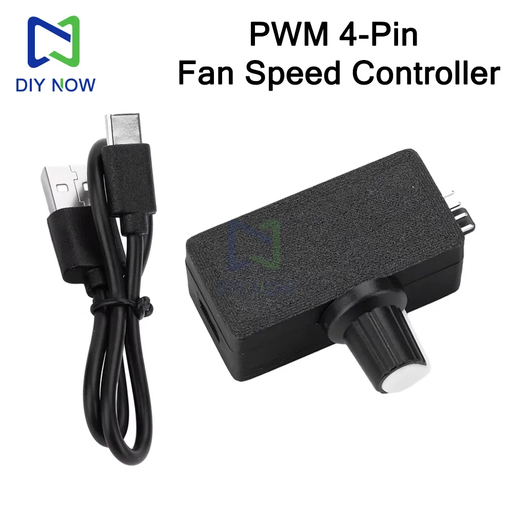 12V PWM Speed Controller 4Pin PWM Fan Governor USB TYPE-C Power Supply DIY Watercooling Cooler Built In DC-DC Boost Circuit