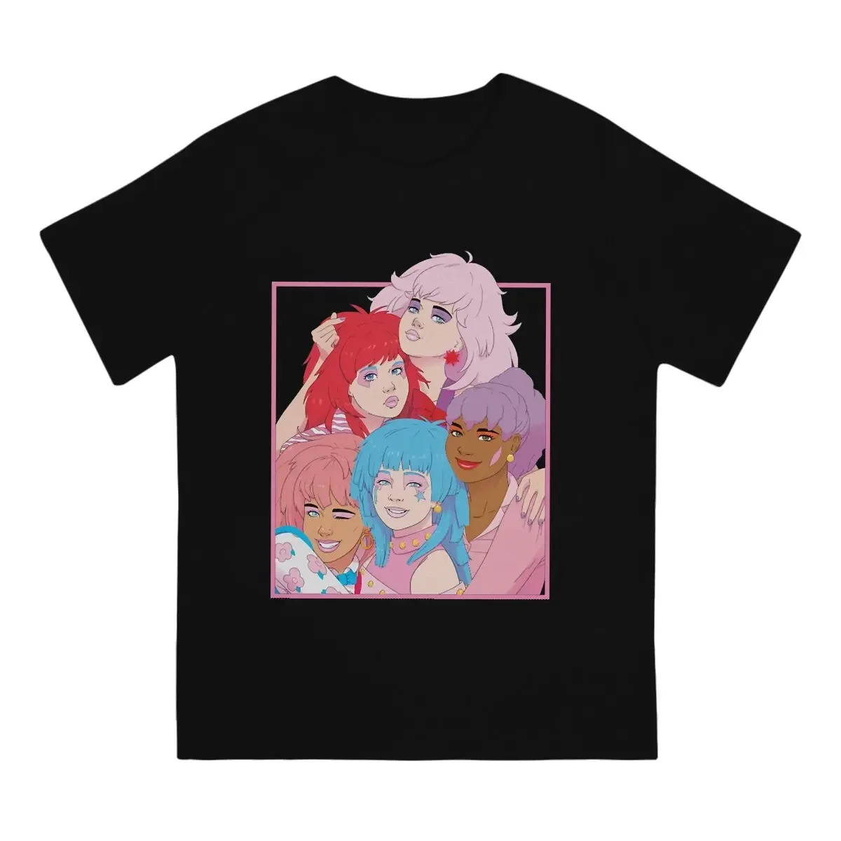 Photo Essential Men T Shirts Jem And The Holograms TV Awesome Tee Shirt Short Sleeve Crewneck T-Shirt 100% Cotton Gift Idea