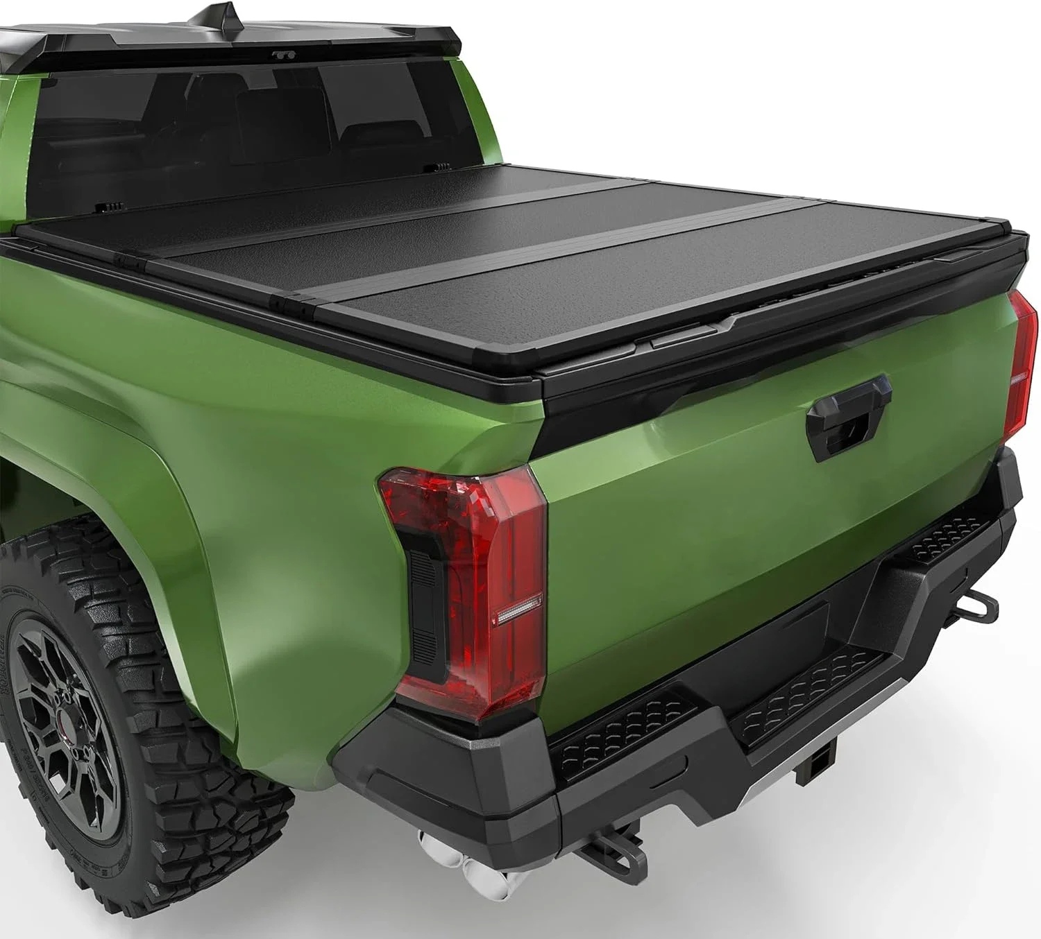 home.FRP Hard Tri Fold Truck Bed Tonneau Cover Fits for Tacoma 2024 2025 5 ft Bed (Excl. Trail Edition) with Deck Ra