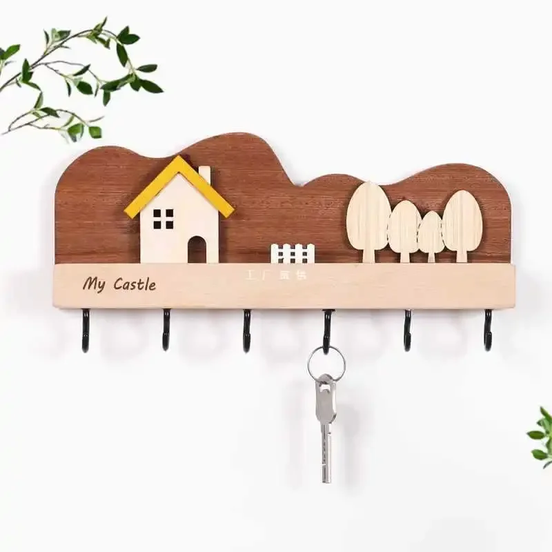 

Key Storage Rack, Home Garden Shaped Wall Organizer, Wall Hooks Shelf, Sturdy Organizer for Entryway, Hallway, Mudroom