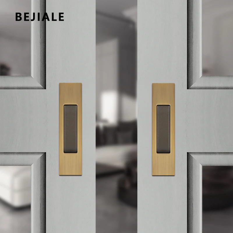 Sliding Door Handle Double-faced Buckle Hand Wardrobe European-style Hidden Door Small Handle Push Door Concealed 2 Pieces