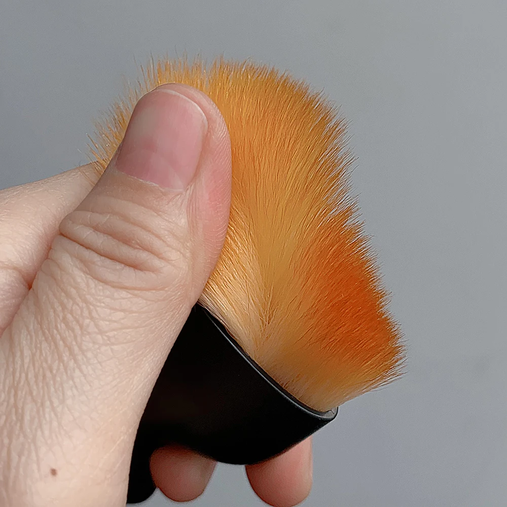 Brosse de nettoyage de détail de voiture, brosse anti-poussière d'ongles en fourrure douce avec coquilles en plastique pour fentes, maquillage de beauté, outil de manucure, 1/2/3 pièces