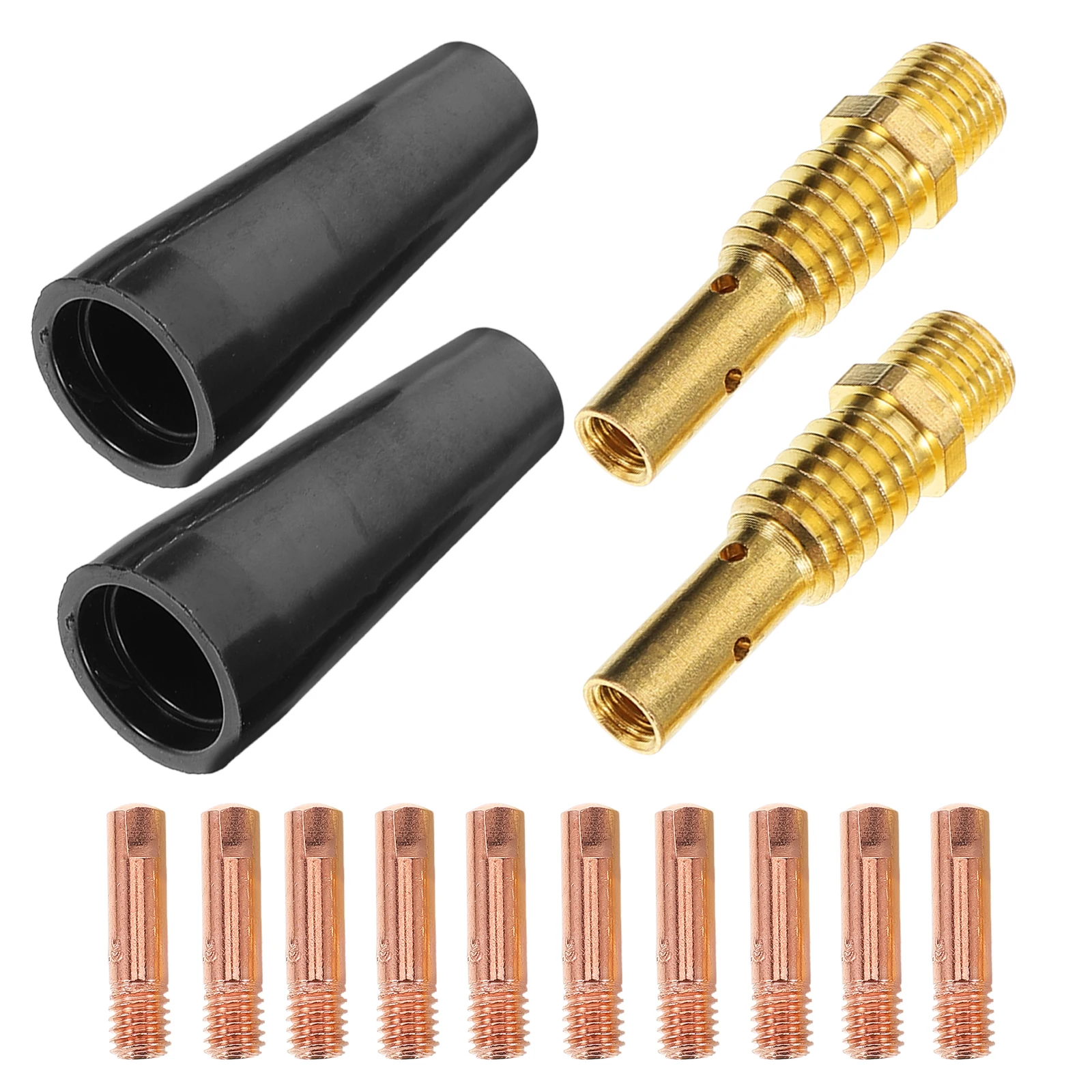 

1 Set Mig Welding Nozzle Tips Brass Plastic Protective Sleeve Welder Replacement Parts Gas Soldering Kit Flux Core Nozzle Tips