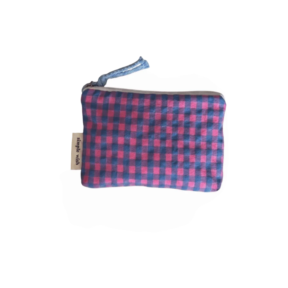 Plaid Striped Makeup Bag Large Capacity Portable Mini Cosmetic Pouch Multi-functional with Zipper Cosmetics Organizer Travel