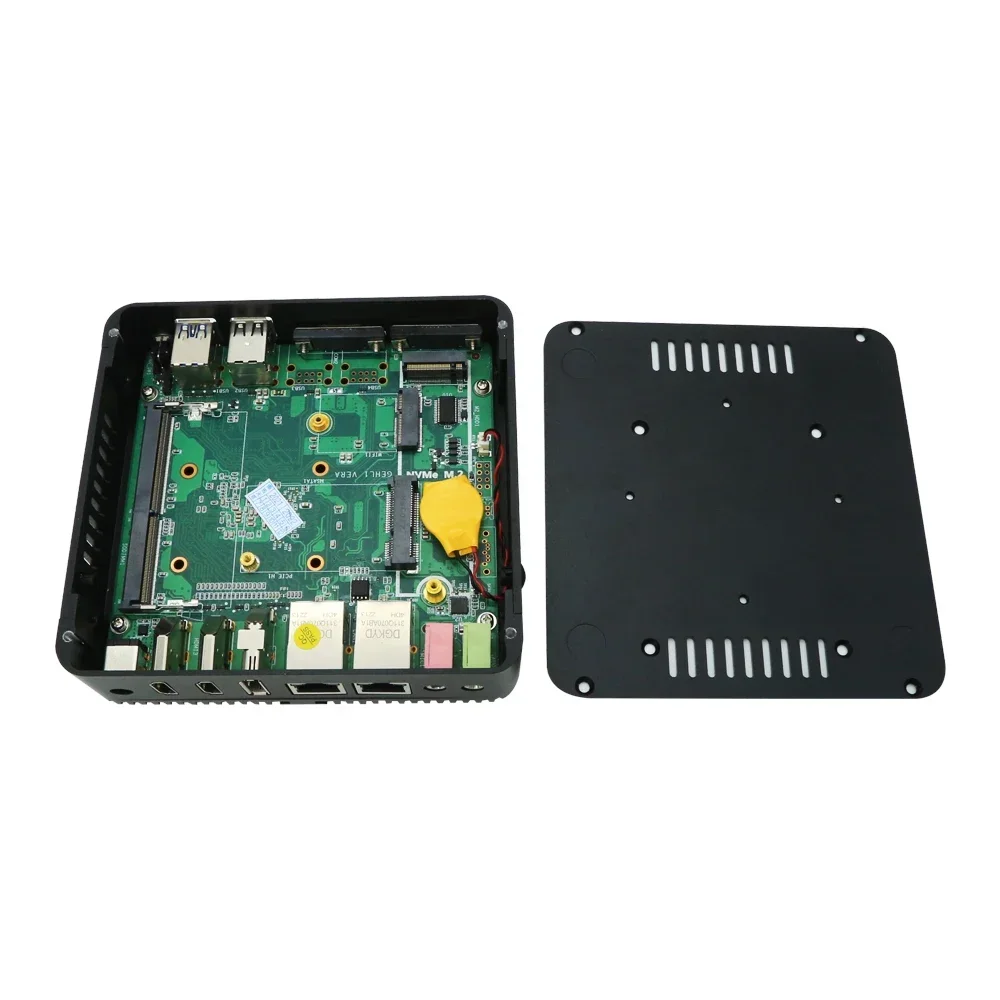 كمبيوتر صغير صناعي جديد بدون مروحة J6426/N100/N95 3x 4K عرض أجهزة الكمبيوتر المكتبية WIN11 LINUX RS232 كمبيوتر صغير Ce-leron SSD DDR4 UK/EU