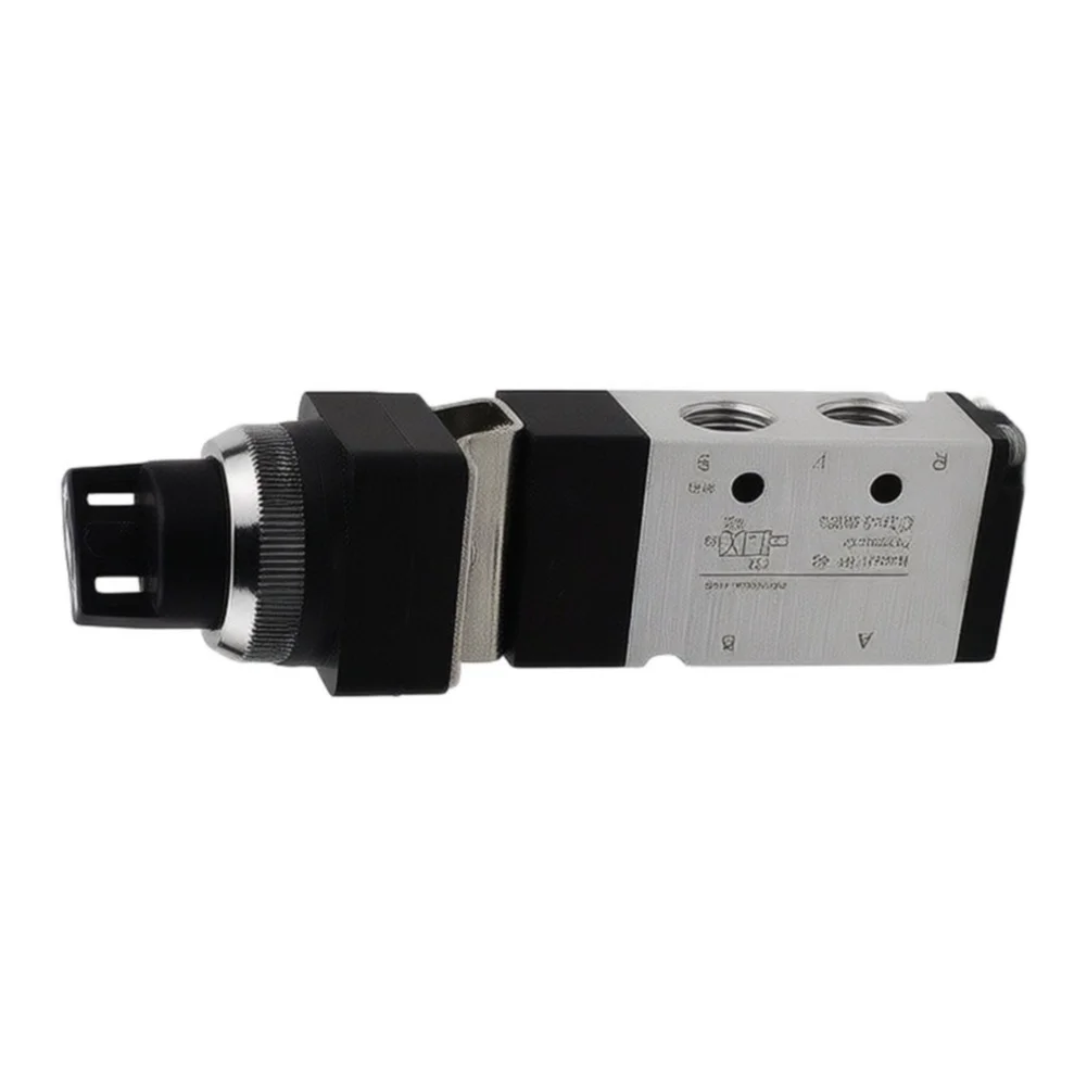 Aluminum Alloy Manual Mechanical Valve 2 Position 5 Way for MV522EB MV522TB MV-08 Pneumatic Systems 1/4 Inch P AB 1/8 Inch R