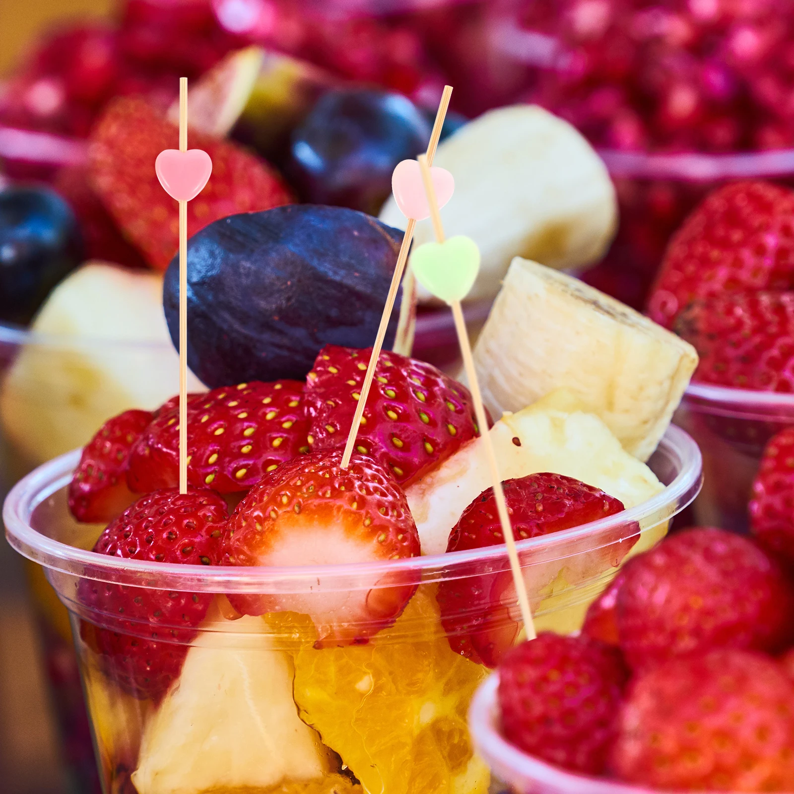 

100 Pcs Fruit Pick Set Sticks Party Fruits Reusable Decorations Food Picks Household Decorative Cocktail