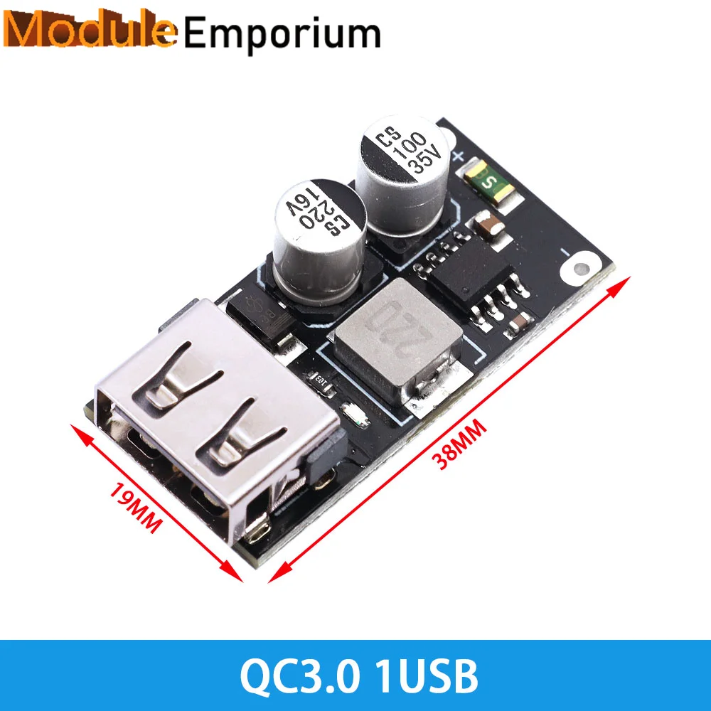 KC24 USB QC3.0 QC2.0 DC-DC Buck Converter Charging Step Down Module 6-32V 9V 12V 24V to Fast Quick Charger Circuit Board 3V 5V