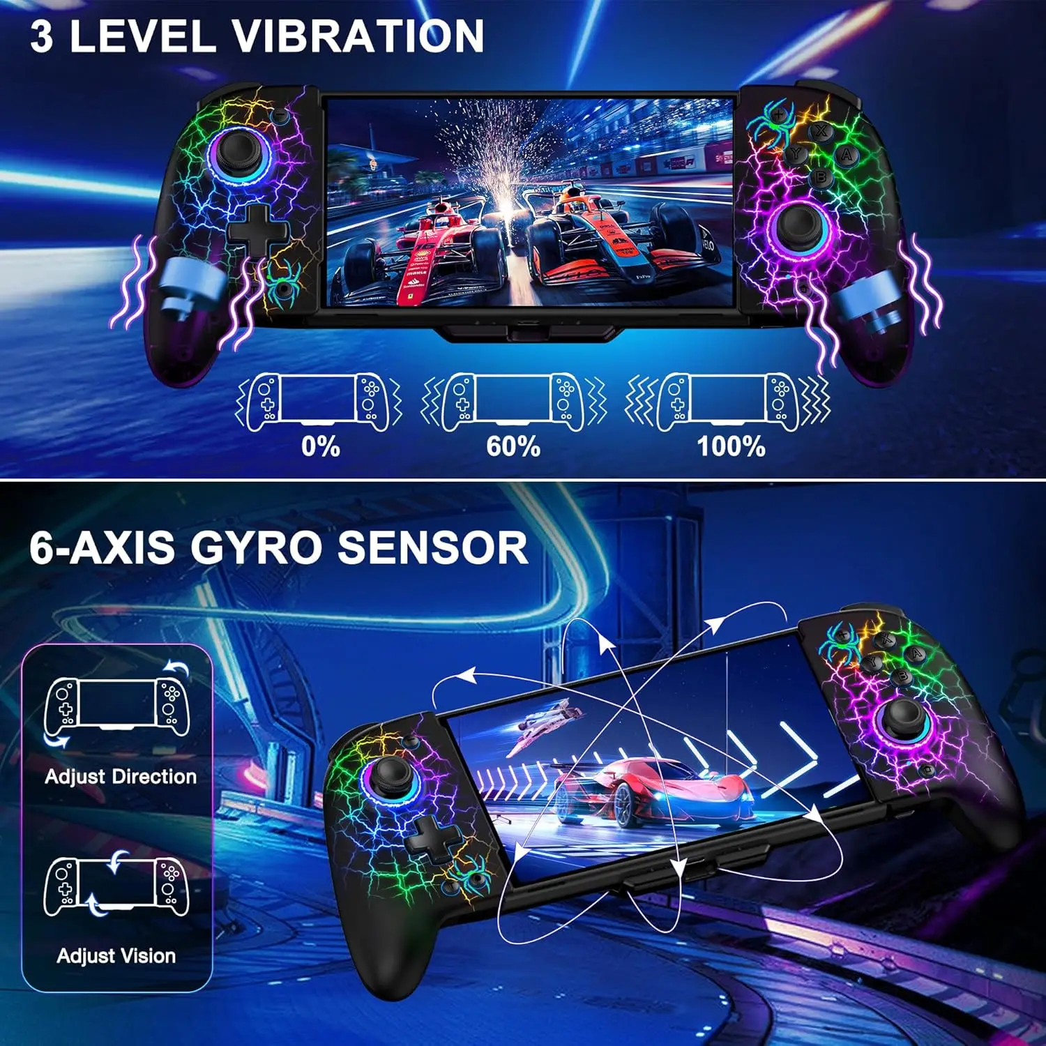 وحدة تحكم DinoFire Switch، للتبديل Joy Con، وحدة تحكم Joypad من قطعة واحدة لوضع Nintendo Switch OLED المحمول