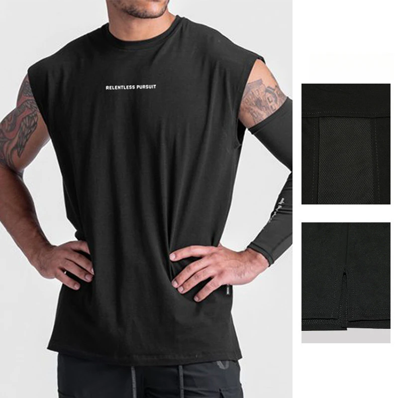Men's Muscle Fit Tank Tops Summer Quick-Dry Breathable Gym Shirts Streetwear Sportswear Running Beach Workout Vest Bodybuilding