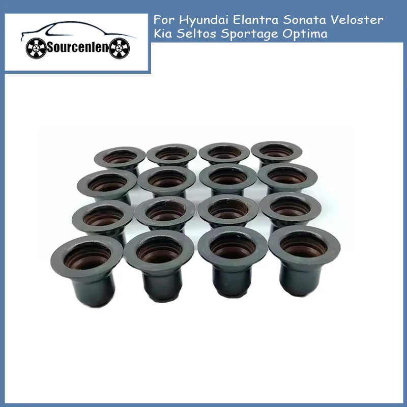 

222242G000 22224-2G000 16PCS Valve Stem Oil Seal Fit for Hyundai Elantra Sonata Veloster for Kia Seltos Sportage Optima
