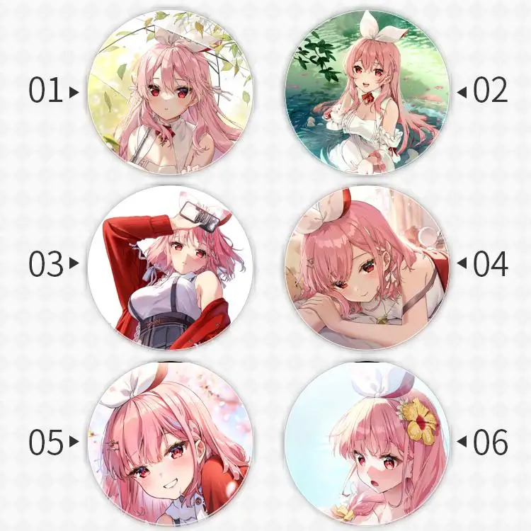 Rosuuri Badge Brooch Vtuber Virtual YouTuber anchor Peripherals Pin Pendant Hat Fashion Customize Cartoon School bag Trinket