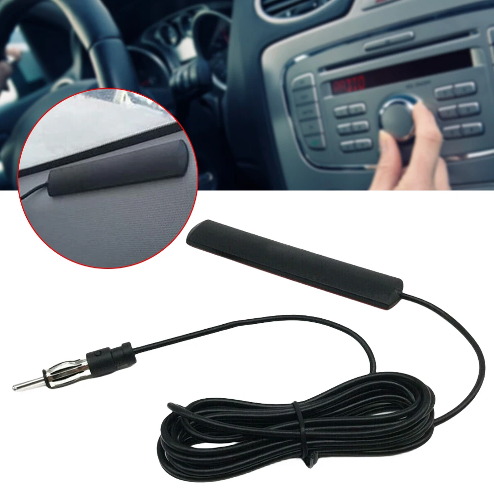 DC 5-12V Car Hidden Amplified Antenna 85-860Mhz AM/FM Radio Aerial Booster Stability Signal FM Amp for Car Truck Motorcycle Boat