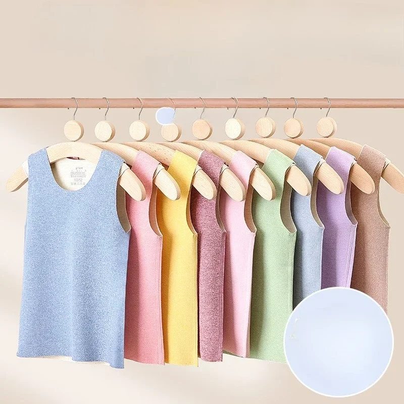 

Children's Warm Vest Girls' Solid Color Non Pilling Underwear Boys' Autumn Winter Tight Seamless Vest Student Interior Clothing