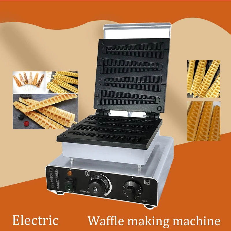 220V/110V 전기 4 Pcs 롤리 와플 메이커 리프 와플 베이킹 아이언 케이크 오븐 소나무 롤리 와플 기계