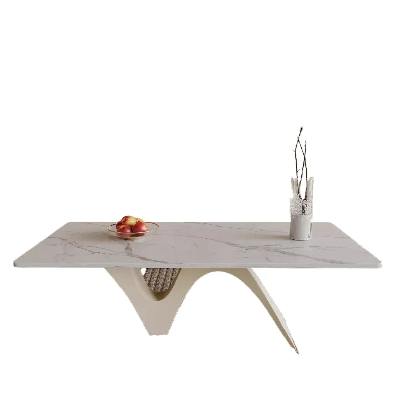 Italian rock slab coffee table living room household small apartment modern simple black rectangular coffee table