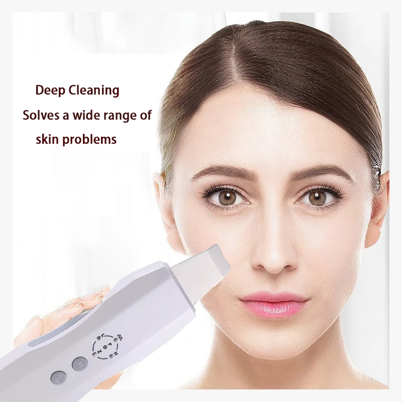 Ultrasonic Face Scrubber Massager For Face Vibrators Ion Ultrasonic Cleaning Skin Care Peeling Machine