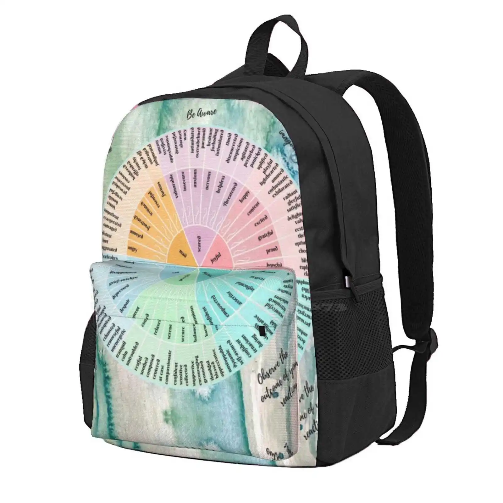 Feelings Wheel Hot Sale Schoolbag Backpack Fashion Bags Emotions Feelings Wheel