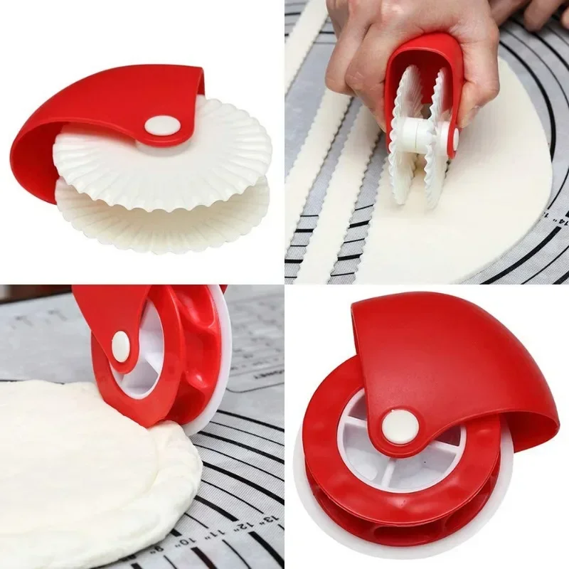 1PC Manual Pizza Pasta Cutter Kitchen Tool - Pastry Cutting Wheel Edge Roller Baking Tool Twist Wheel for Bread And Dough
