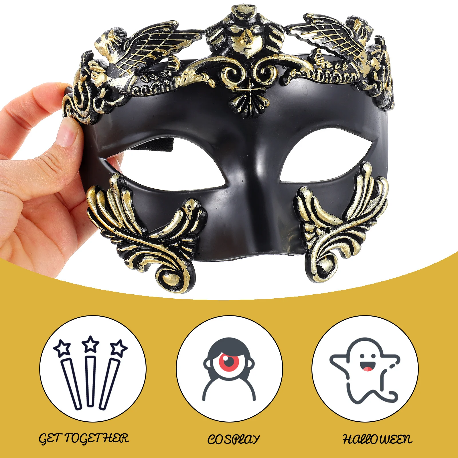 

Egypt Half Face Warrior Mask Halloween Costume Party Cosplay Prop Decorative Mask for Festival Photo Prop Costume Accessory