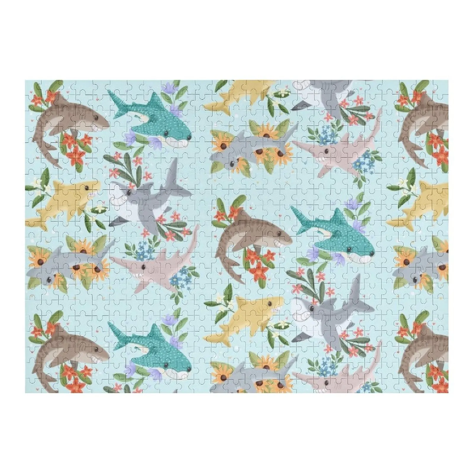 

Floral Sharks Jigsaw Puzzle Customized Toys For Kids Scale Motors Personalized Gift Married Personalized Photo Gift Puzzle