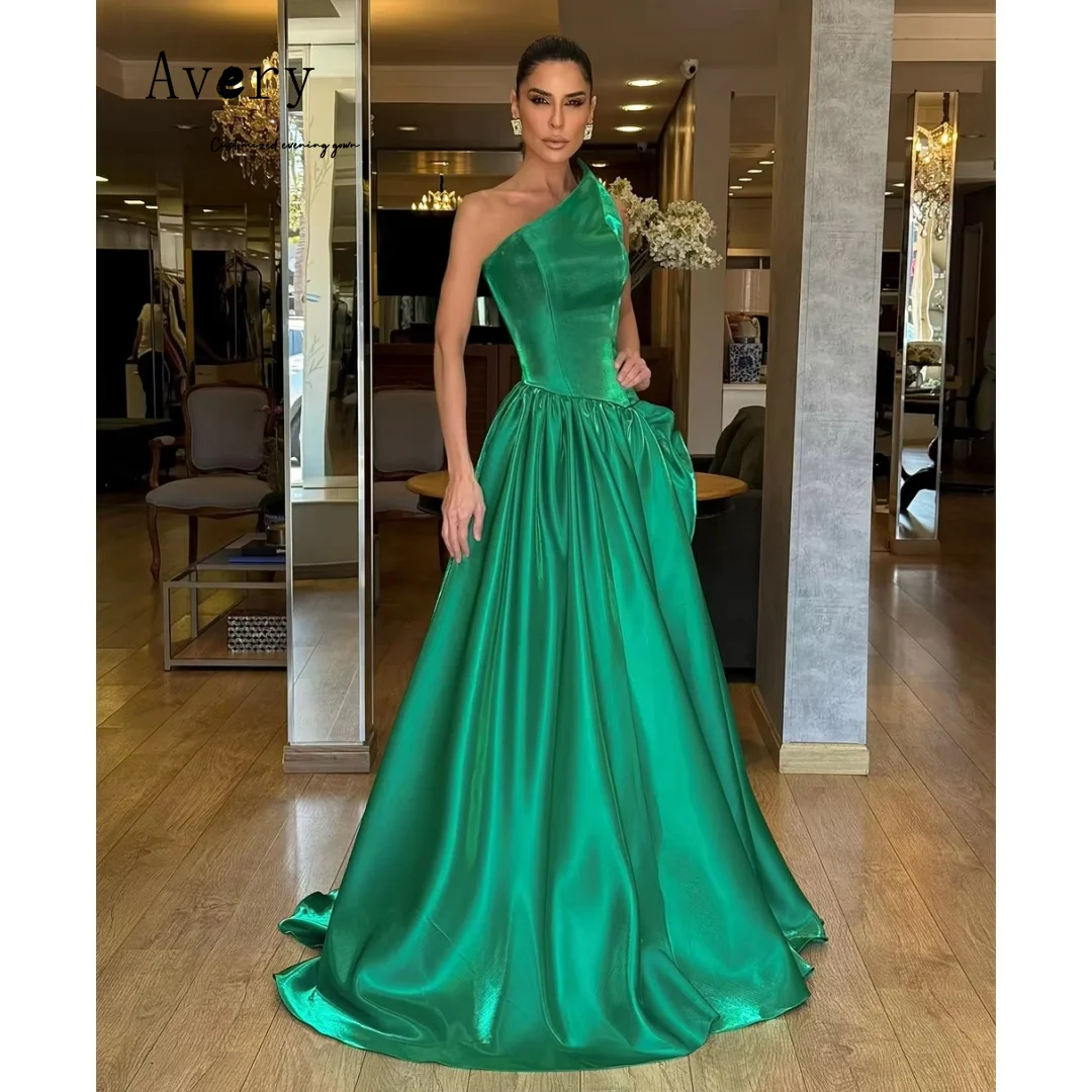 

Avery Custom Зеленое коктейльное платье трапециевидной формы без рукавов с открытыми плечами 2025 Женское роскошное вечернее платье Элегантное платье Длинное платье для выпускного вечера