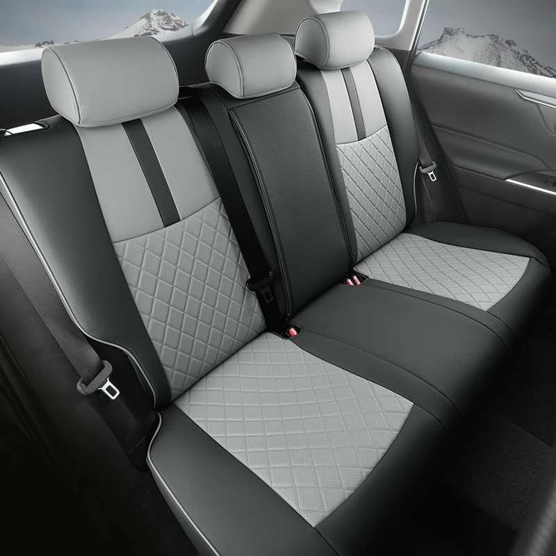 Full Coverage Custom Car Seat Covers for Car Seat Covers For Toyota RAV4 2019-2024 Faux Leather Protective Accessories- Full Set