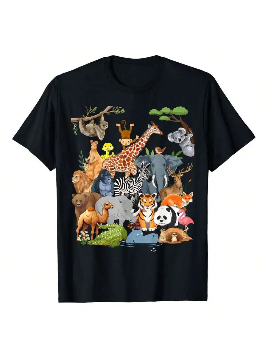 

Plus Size Womens Animal Print T-Shirt Soft Cotton Tee Comfortable Loose Fit All Season