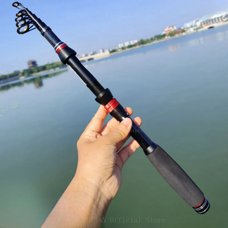 

1.8m 2.1m 2.4m 2.7m 3m Telescopic Fishing Rod High Carbon Travel Spinning Fishing Rod Anti Slip Portable Sea Pole