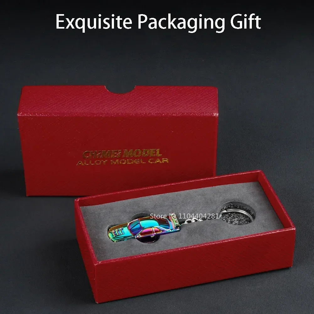 Porte-clés RS7 en alliage 1:64, modèle de voiture Miniature moulé sous pression, jouets de décoration, corps en métal, boîte cadeau exquise, pendentif, véhicules, cadeaux pour enfants