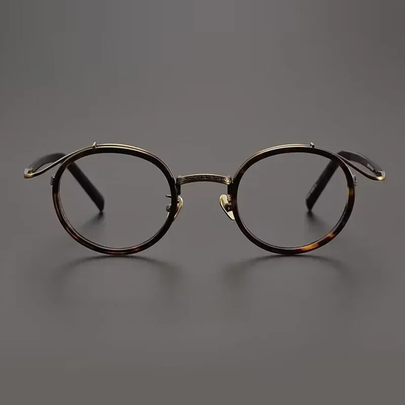 Japanese Delicate Retro Round Glasses Frame Men Top Quality Vintage Prescription Eyewear Acetate Titanium Eyeglasses Women