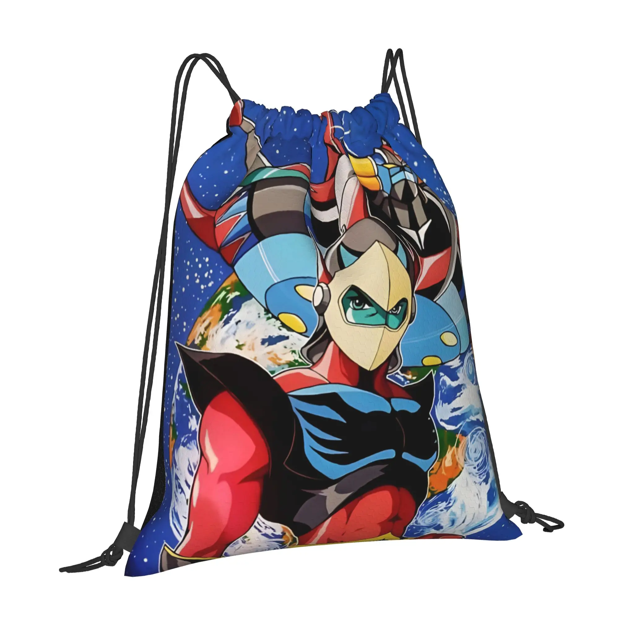 1 pc Mazinger Z Anime Manga  Portable Hiking Drawstring Bags Storage Backpacks