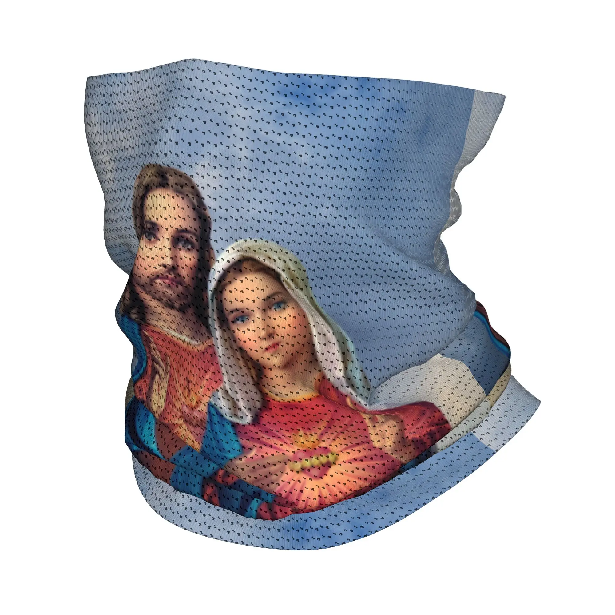 

Sacred and Immaculate Hearts Bandana Neck Gaiter UV Protection Face Scarf Cover Catholic Jesus and Mary Headband Tube Balaclava
