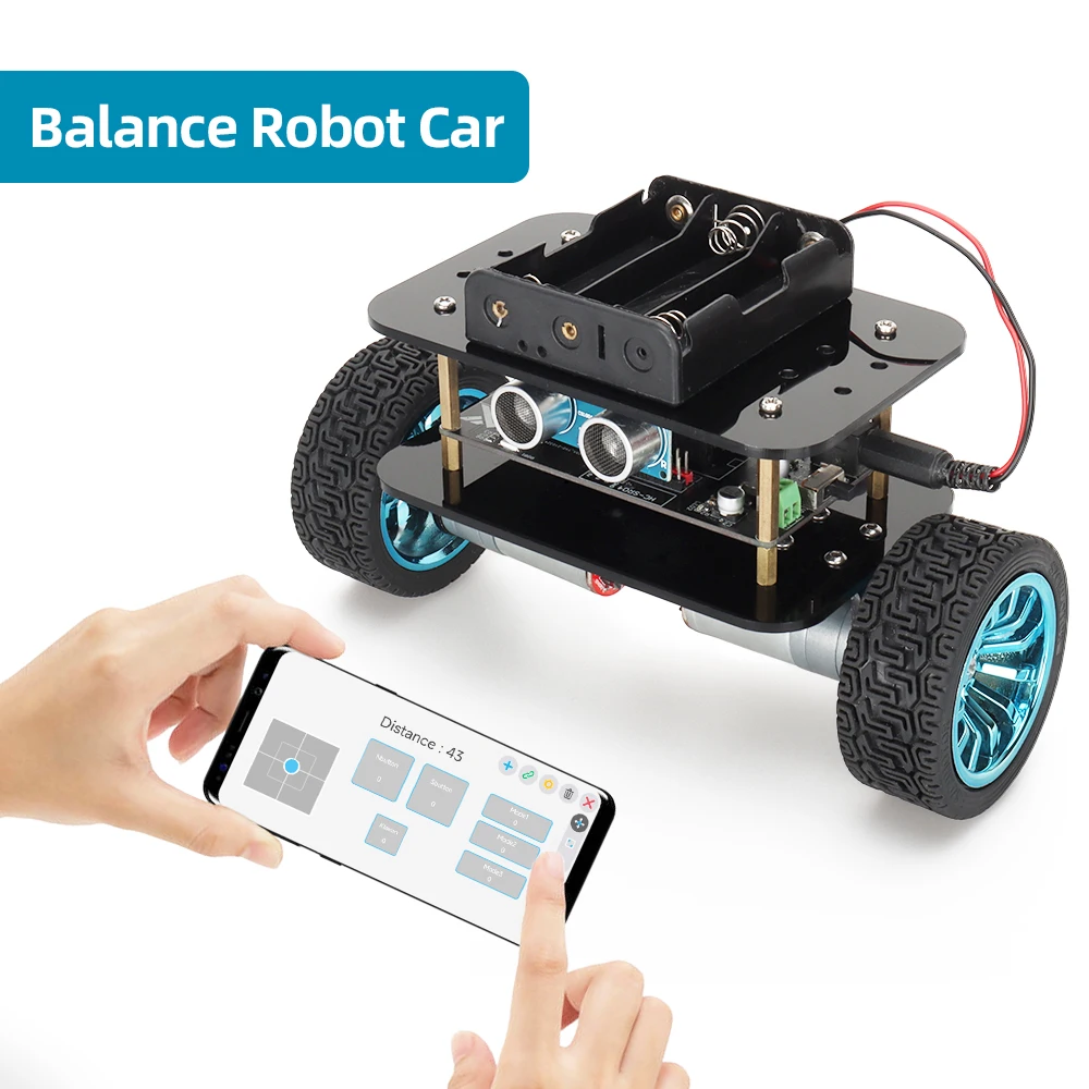 Kit di automazione elettronica intelligente più venduti per Kit di autobilanciamento di programmazione Arduino Kit robotico di bilanciamento professionale 2WD