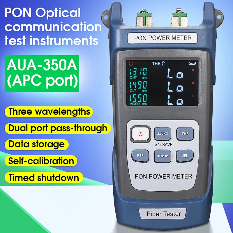 Imagem -02 - Instrumentos de Teste de Comunicação Óptica Testador de Fibra Óptica Medidor de Potência Pon Aua350a Apc 350u Upc 1310 1490 1550nm Fttx Ont Olt