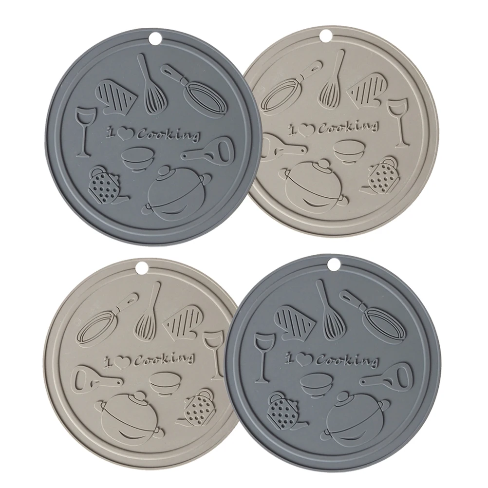 

4 шт. салфетки с буквами, силиконовые горячие подушечки, термостойкие коврики, настольные подставки для чашек, подставки для горшков, круглые столовые кухонные практичные инструменты