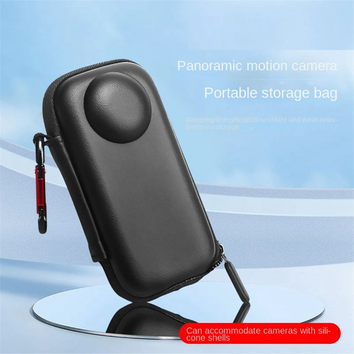 For Insta360X3 ONE X2/X Panoramic Camera Multifunctional Convenient Pu Shockproof Bag Hanging Buckle Bag