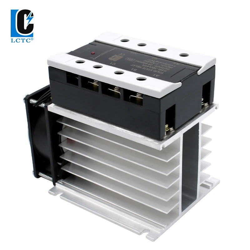 40A 3-32VDC Control Three Phase Solid state Relay With Radiator Integrated for Swithc On-Off